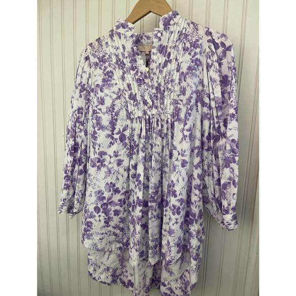 NEW BYTIMO poplin blouse in lilac flowers